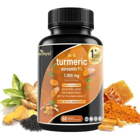 Turmeric Curcumin 1000mg, Ultra Potent Turmeric Supplement With Curcuminoids And Black Pepper Extract, Daily Joint And Immune Health Support, 60 (Option: 1)